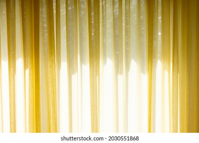 Yellow Curtain Sun Light Passing Through