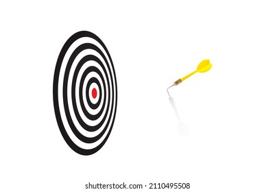 Yellow dart miss out the target on white background, do not miss the best oppotunity concept, great oppotunity do not come everyday do your best concept