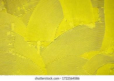 Yellow Decorative Relief Plaster On Wall