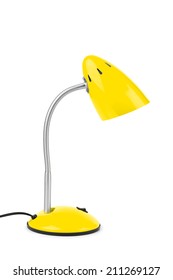 Yellow Desk Lamp Isolated On White Background