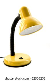 Yellow Desk Lamp Isolated On A White Background