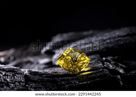Yellow Diamond Gemstone Close up