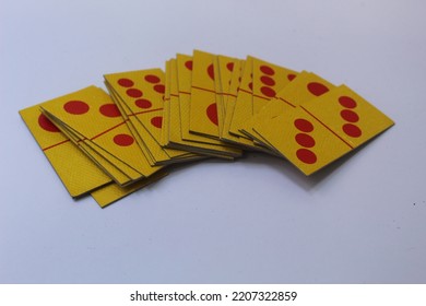 Yellow Domino Card Isolated On White.  Gambling Illustration