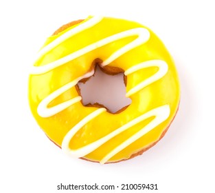 Yellow Donut Isolated On White