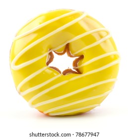 Yellow Donut Isolated On White