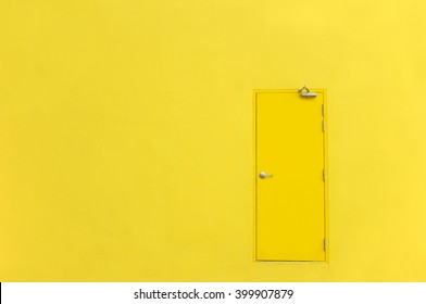 Yellow Door On Yellow Wall