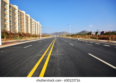 Yellow double solid line