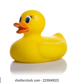 Yellow Duck. Baby Toy. Isolated On White Background.