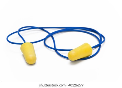 Yellow Earplugs With Blue Band