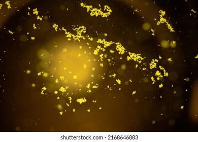 A Yellow Effervescent Tablet Dissolves In A Glass Of Water On A Black Background, A Nutritional Supplement Of Vitamins.Close-up,top View.