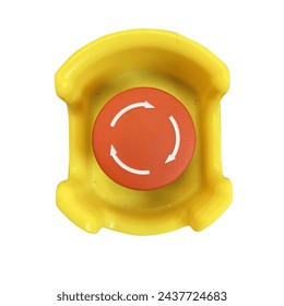 Yellow Emergency Stop Button with Red Sign - Powered by Shutterstock