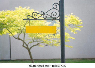 Yellow Empty Pole Yard Sign