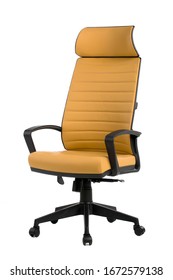 Yellow Executive Office Chair Isolated On White