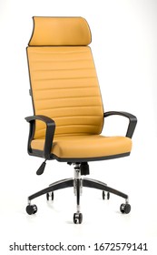 Yellow Executive Office Chair Isolated On White