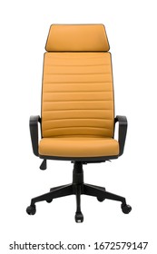 Yellow Executive Office Chair Isolated On White