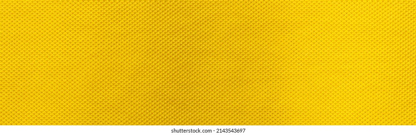 Yellow fabric cloth polyester texture and textile background, Wide banner