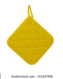 Yellow Fabric Pot Holder Isolated On White Background