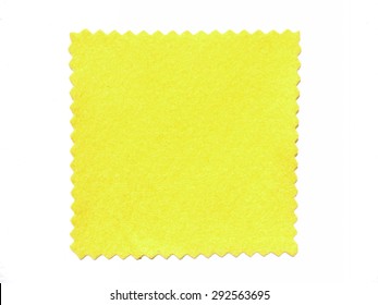 Yellow Fabric Swatch Samples Isolated On White Background