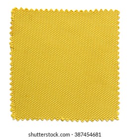 yellow fabric swatch samples isolated on white background