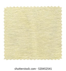 A Yellow Fabric Swatch With Zig Zag Border Cut With Pinking Shears