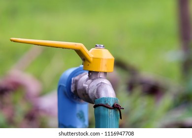 Yellow Faucetswater Tap Rubber Tube Tied Stock Photo 1116947708 ...