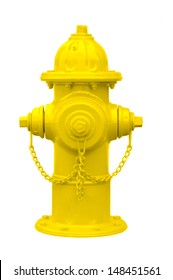 Yellow fire hydrant isolated on white.