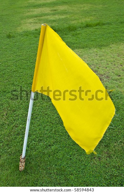 yellow flag at\
field