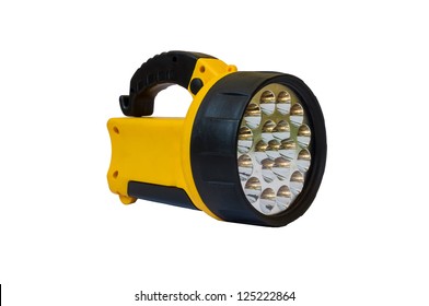 Yellow Flashlight Isolated On White