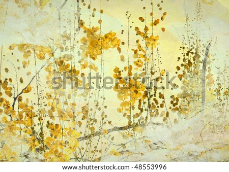 Yellow Flower Grunge Art Background