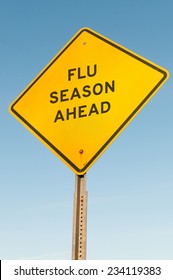 Yellow Flu Season Ahead Highway Road Sign