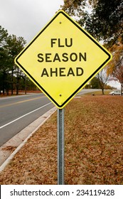 Yellow Flu Season Ahead Highway Road Sign