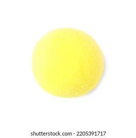 Yellow Foam Clown Nose Isolated On White, Top View