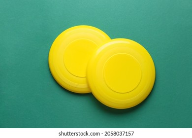 Yellow Frisbee  On Color Background