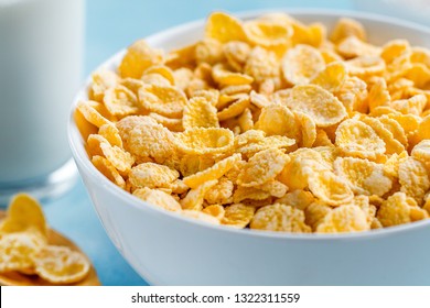 Yellow Frosted Corn Flakes Bowl For Dry, Cereals Breakfast 