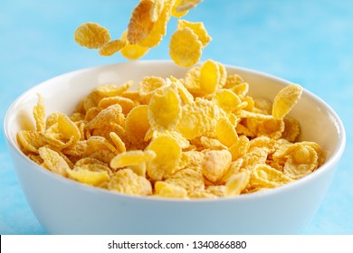 Yellow Frosted Corn Flakes Bowl For Dry, Cereals Breakfast 