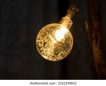 Yellow Glow Of Fairy Lights In Detail