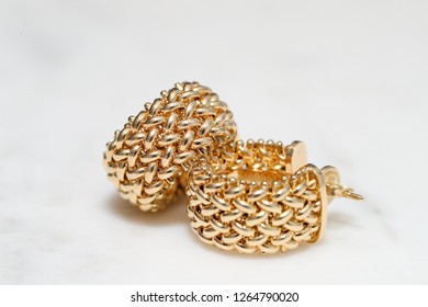 Yellow Gold Hoop Earrings - Image