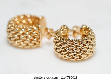 Yellow Gold Hoop Earrings - Image