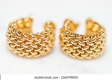 Yellow Gold Hoop Earrings - Image