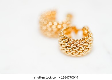 Yellow Gold Hoop Earrings - Image