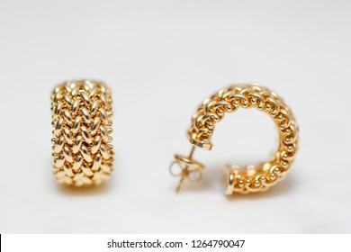 Yellow Gold Hoop Earrings - Image