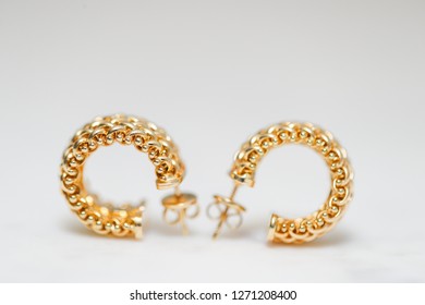 Yellow Gold Hoop Earrings - Image