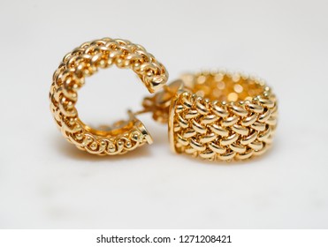 Yellow Gold Hoop Earrings - Image