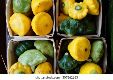 Yellow And Green Pattypan Summer Squash