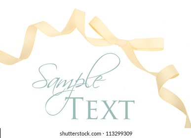 Yellow Grosgrain Ribbon And Bow Isolated On White