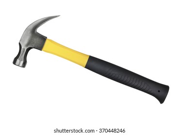 yellow hammer on white background