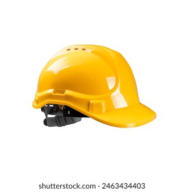 Yellow hard hat for construction workers. Protective clothing and accessories for employees Helmet on white background isolated - Powered by Shutterstock