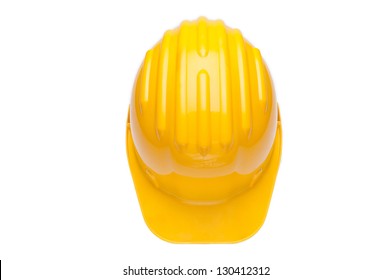 Yellow Hard Hat Isolated On White