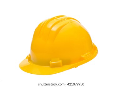 Yellow Hard Hat Isolated On White, Construction Hard Hat
