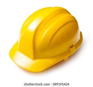 Yellow Hard Hat Isolated On White Background